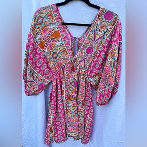 Cupshe Pink and Orange Patterned Mini Dress